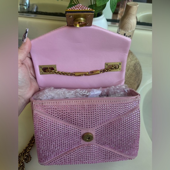 Elegant Pink Crystal-Embellished Women's Bag - Picture 6 of 17